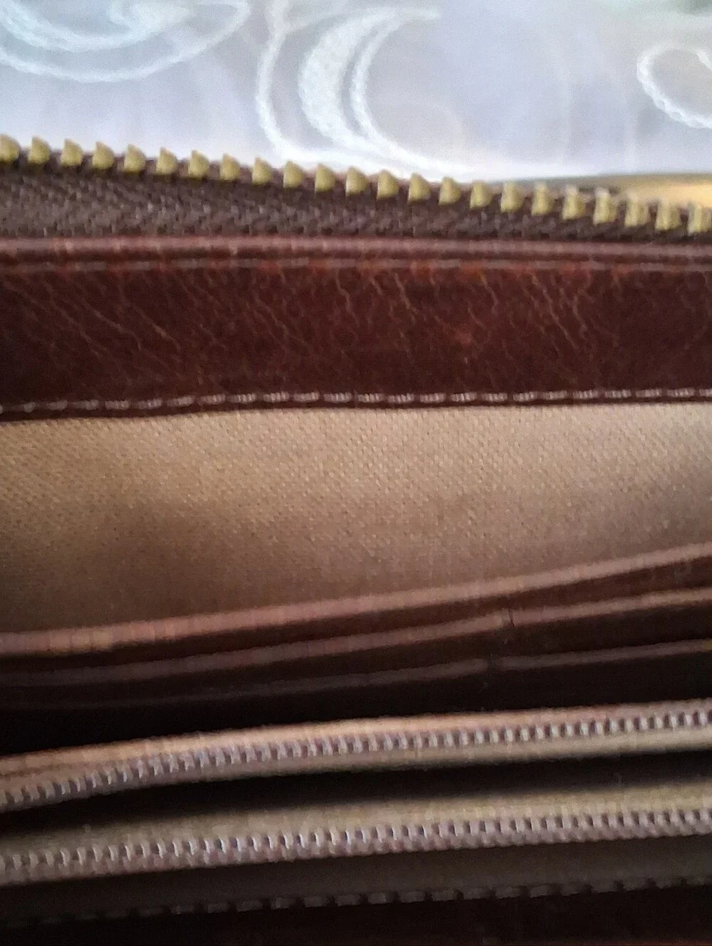 Frye Melissa Leather Zip Around Contential Wallet Dark Brown